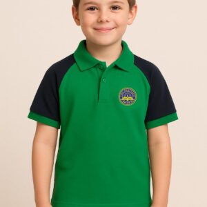Heritage-Collar Neck Polo Shirt (Green-Navy)