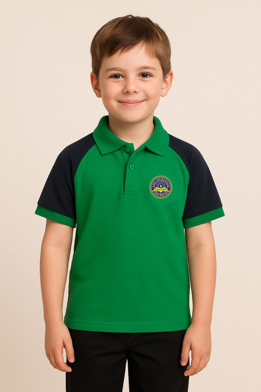 Heritage-Collar Neck Polo Shirt (Green-Navy)