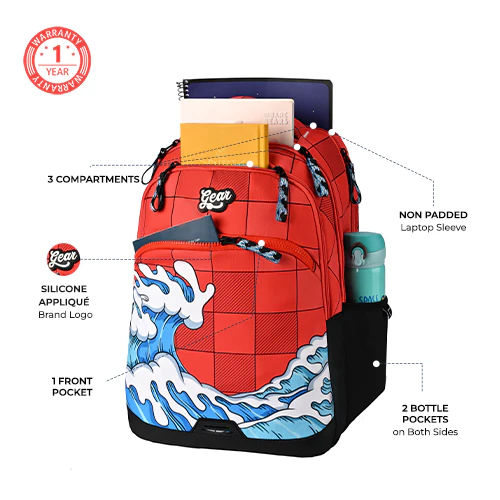 Shuffle Backpack 17 Inch (Red-Blue) - Image 8