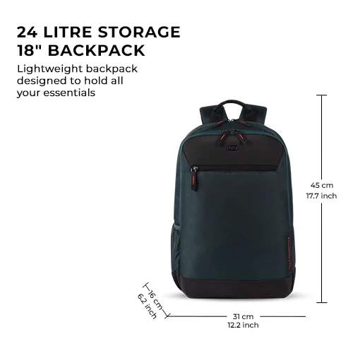 Laconic Laptop Backpack 18 Inch (Green-Black) - Image 7