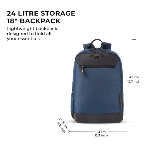 Laconic Laptop Backpack 18 Inch (Blue-Black) - Image 7