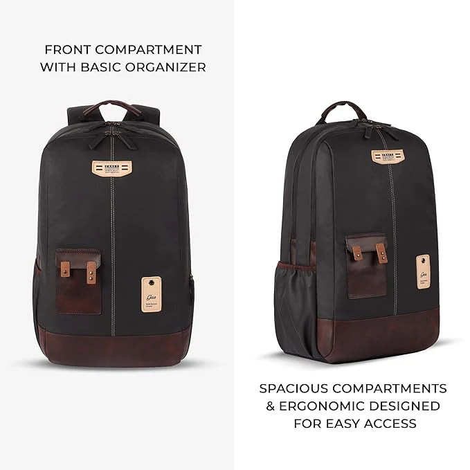 Classic 2 Leather Laptop Backpack With Anti-Theft 19 Inch (Black) - Image 2