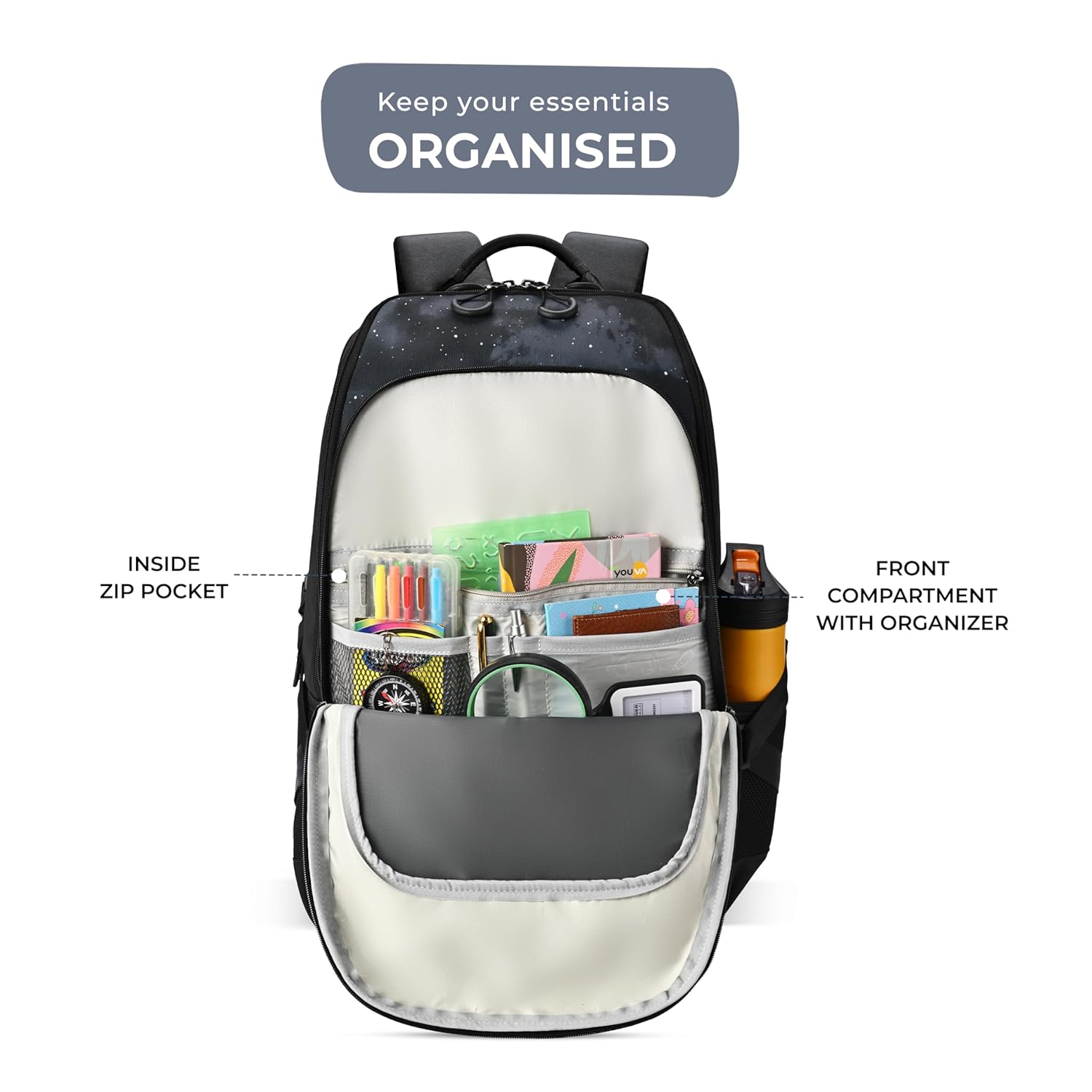 Art Astronaut Backpack 19 Inch (Black-Grey) - Image 3