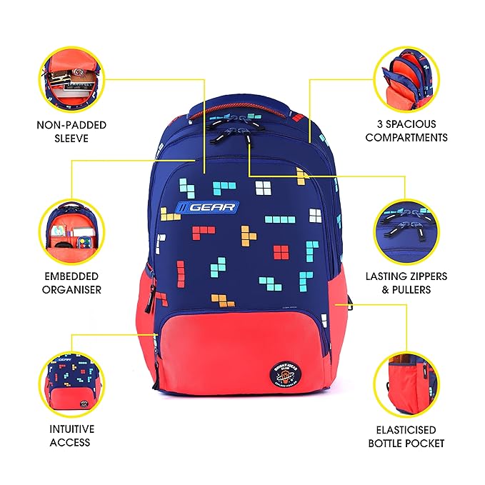 Gambol Backpack 18 Inch (Blue-Red) - Image 8