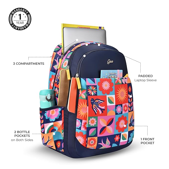 Florentine Laptop Backpack 19 Inch (Blue-Pink) - Image 4