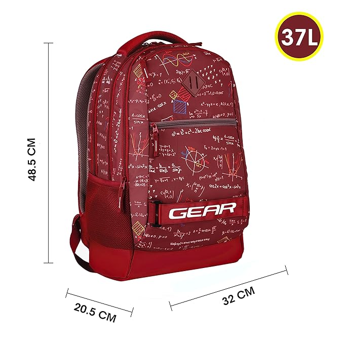 Calculus Backpack With Rain Cover 19 Inch (Maroon) - Image 7