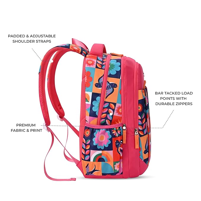 Florentine Laptop Backpack 19 Inch (Pink-Blue) - Image 5