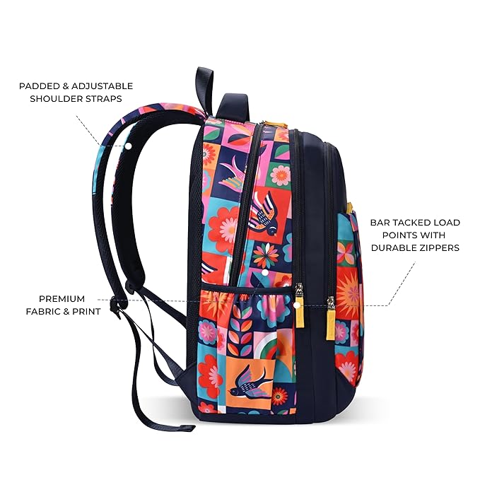 Florentine Laptop Backpack 19 Inch (Blue-Pink) - Image 5