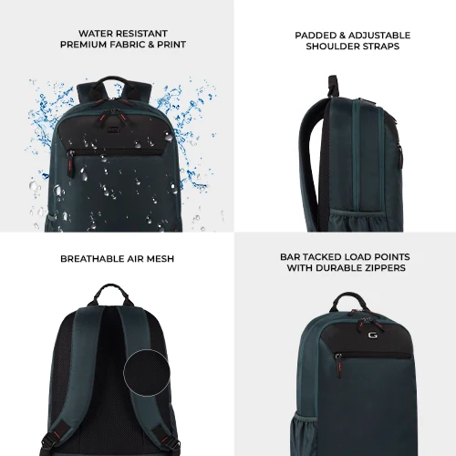 Laconic Laptop Backpack 18 Inch (Green-Black) - Image 2