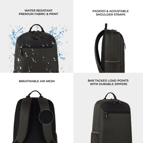 Laconic Laptop Backpack 18 Inch (Olive-Black) - Image 2