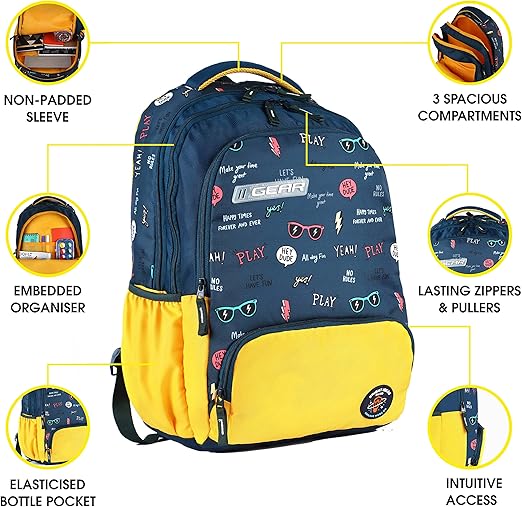Gambol Backpack 18 Inch (Teal Yellow) - Image 3