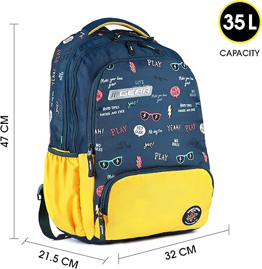Gambol Backpack 18 Inch (Teal Yellow) - Image 4