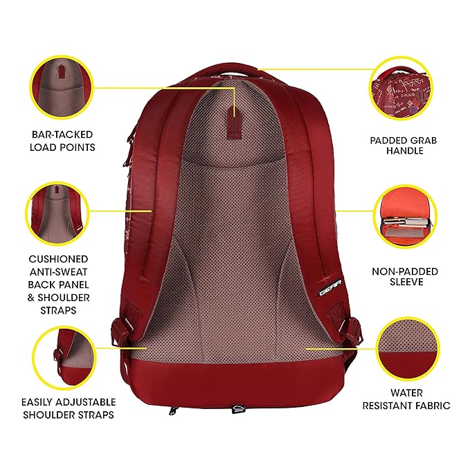 Calculus Backpack With Rain Cover 19 Inch (Maroon) - Image 6