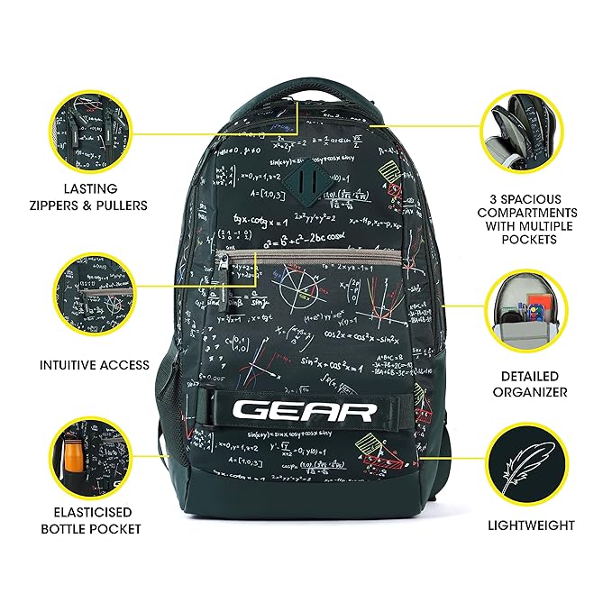 Calculus Backpack With Rain Cover 19 Inch (Green) - Image 10